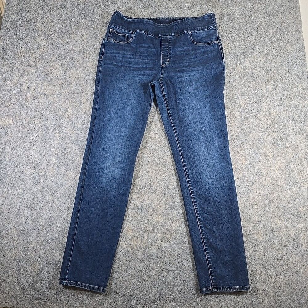 Chico's Jeggings Ankle Skinny Jeans Sz 2R or 12 Dark Wash Denim Stretch Comfort